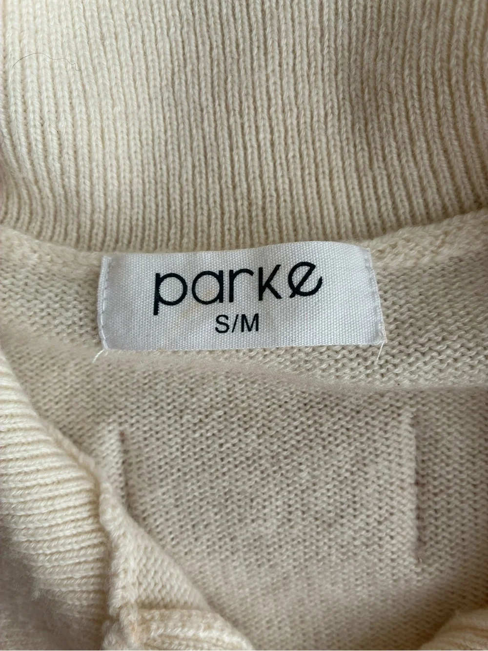 PARKE Sweater Women’s Small Wool Cashmere Cream - Picture 3 of 9
